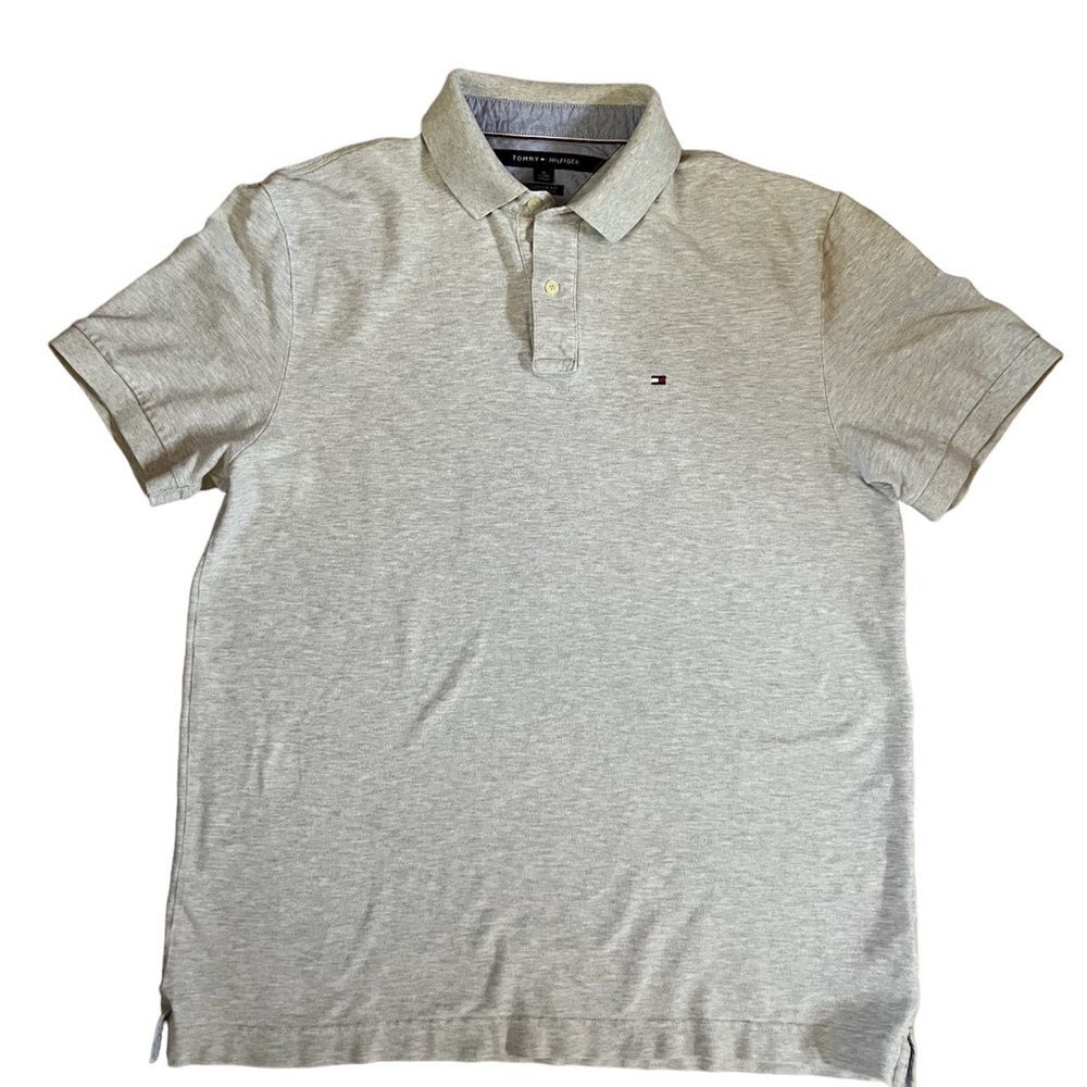 XL Gray Tommy Hilfiger polo shirt custom fit